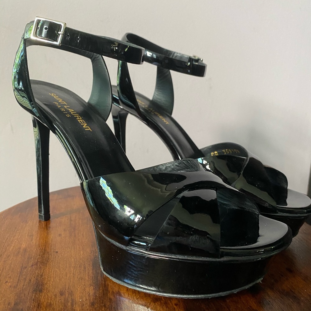 Saint Laurent patent leather platform sandals